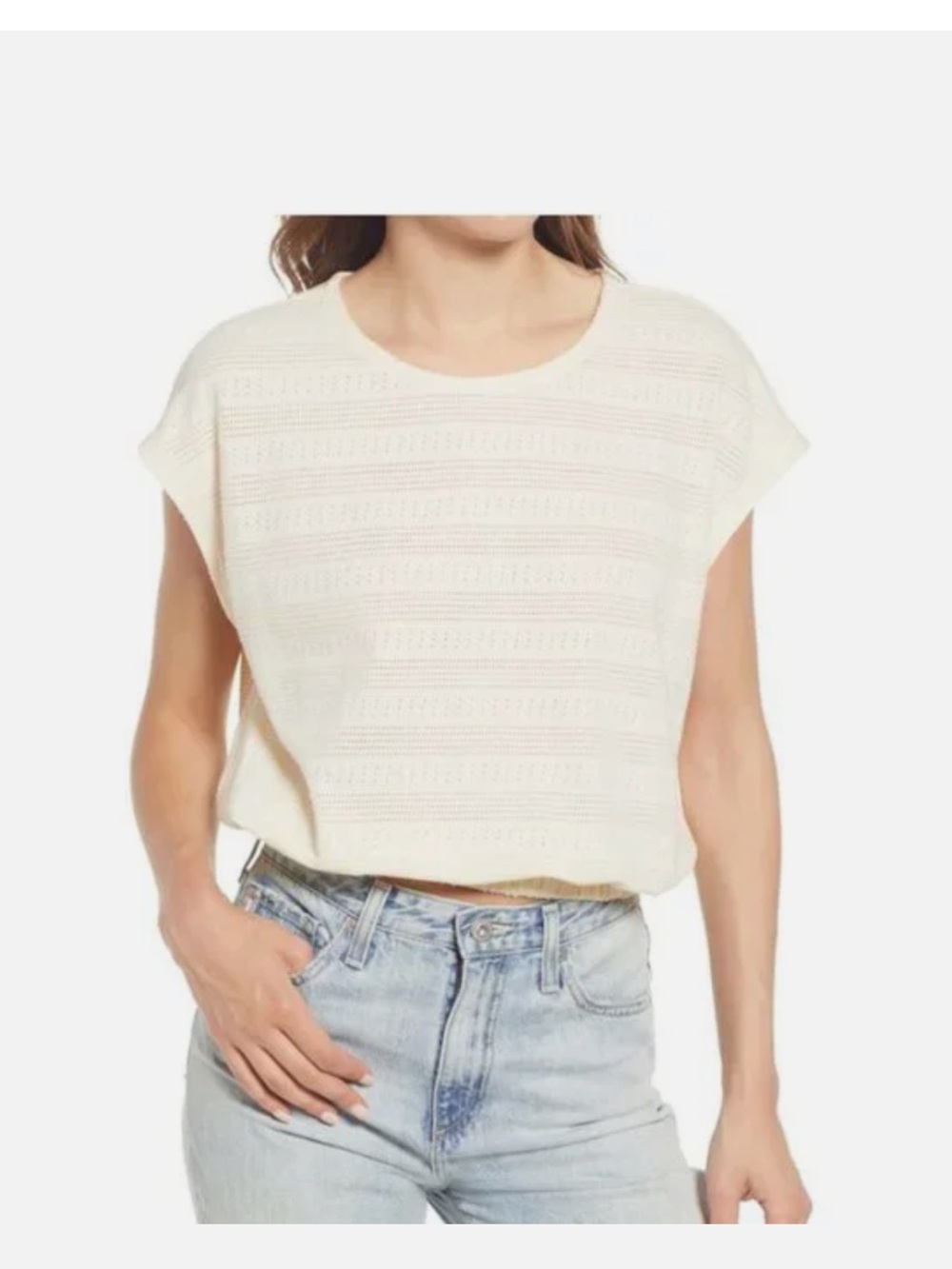 Madewell Cream Eyelet Top - Women's Size Small